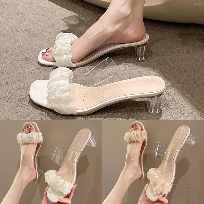 Sandals Fashion Summer Women Transparent Pleated Strap Casual Middle Heel Chunky Womens, Beige
Sandals Fashion Summer Women Transparent Pleated Strap Casual Middle Heel Chunky Womens, Beige