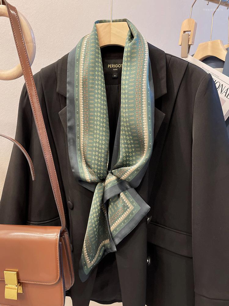 Scarves Pure Silk Scarf Women Long Ribbon Decoration Neckerchief Print Hairband Hijabs Bandana Foulard Female
Scarves Pure Silk Scarf Women Long Ribbon Decoration Neckerchief Print Hairband Hijabs Bandana Foulard Female