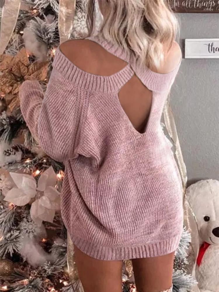 Casual Dresses Women' Off Shoulder Sweater Dress Halterneck Long Bell Sleeve Pullover Cold Backless Cute Mini Pink Kint
Casual Dresses Women' Off Shoulder Sweater Dress Halterneck Long Bell Sleeve Pullover Cold Backless Cute Mini Pink Kint