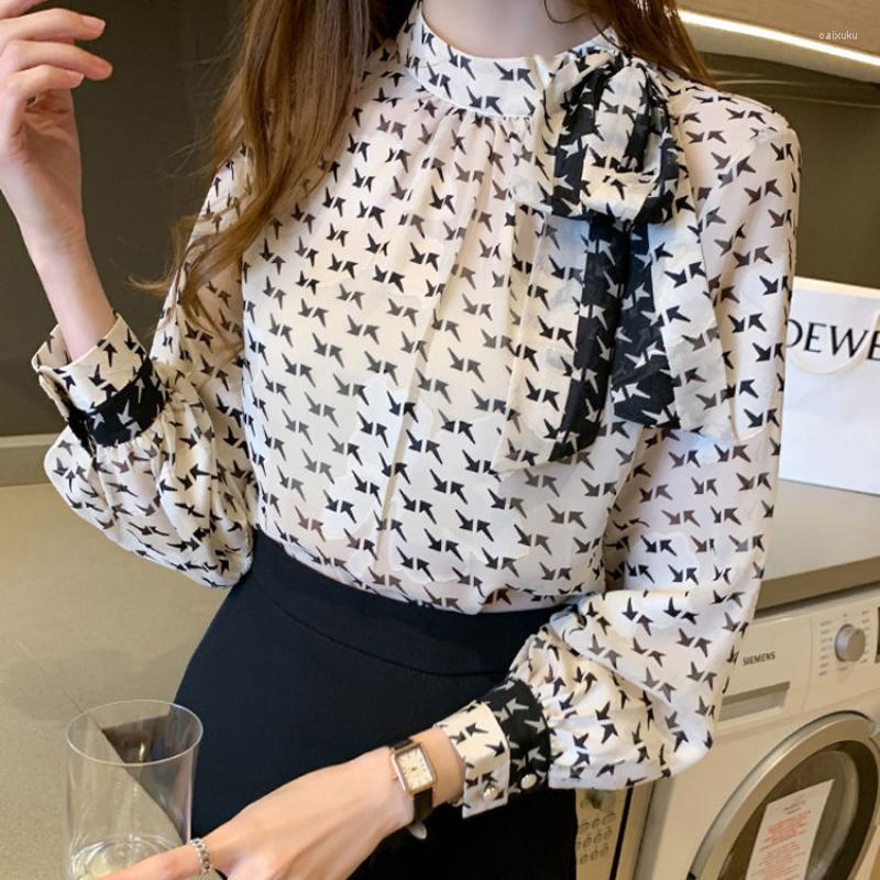 Women' Blouses Chiffon Shirt Female 2023 Spring And Autumn Style Temperament Women Long Sleeve Printing Casual Blouse, White
Women' Blouses Chiffon Shirt Female 2023 Spring And Autumn Style Temperament Women Long Sleeve Printing Casual Blouse, White