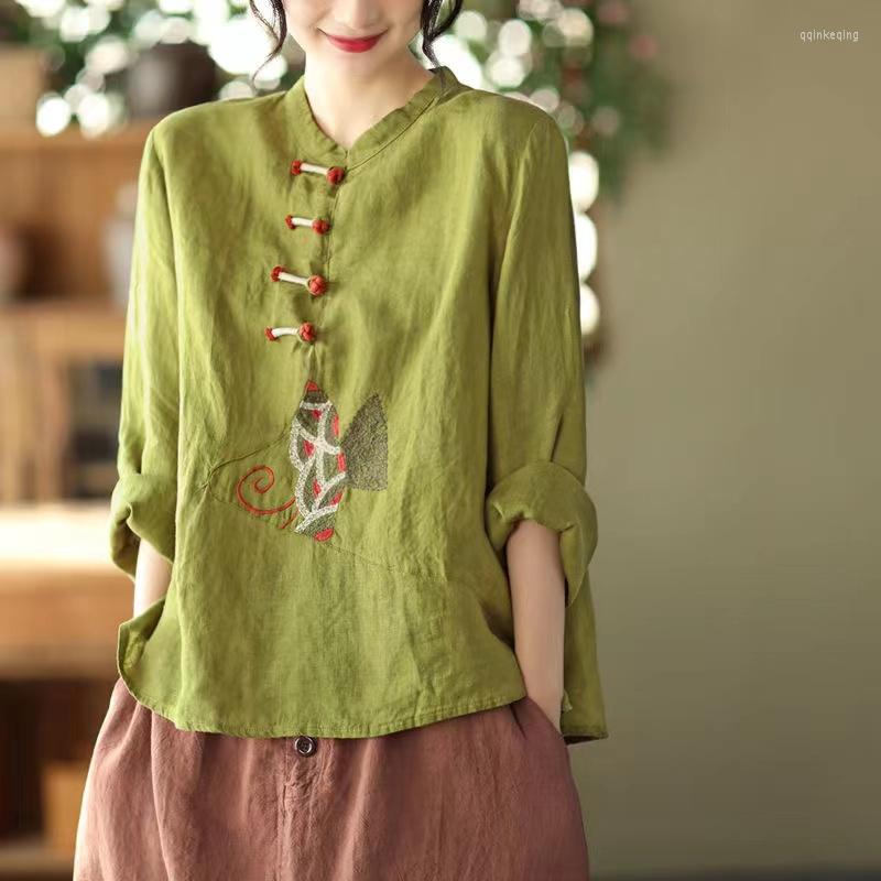 Ethnic Clothing 2023Summer Women Vintage Thin Shirts Tops V-Neck Half Sleeve Blouses Disc Buckle Chinese Style Loose Pullover Shirt
Ethnic Clothing 2023Summer Women Vintage Thin Shirts Tops V-Neck Half Sleeve Blouses Disc Buckle Chinese Style Loose Pullover Shirt