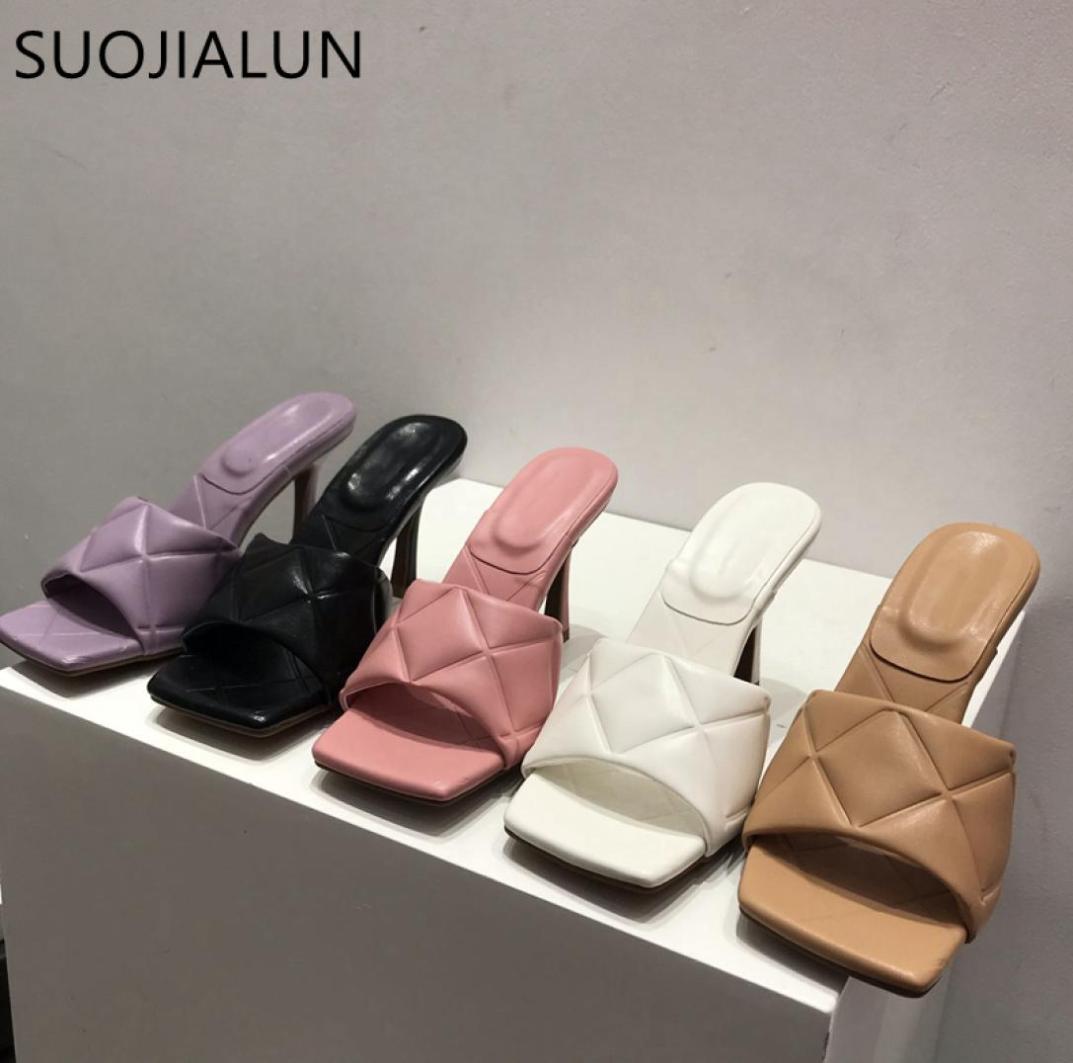 SUOJIALUN 2021 Summer New Women Slipper Peep Toe Thin High Heel Sandal Shoes Ladies High Quality Diamond PU Leather Slides Pumps C7056455, Split
SUOJIALUN 2021 Summer New Women Slipper Peep Toe Thin High Heel Sandal Shoes Ladies High Quality Diamond PU Leather Slides Pumps C7056455, Split