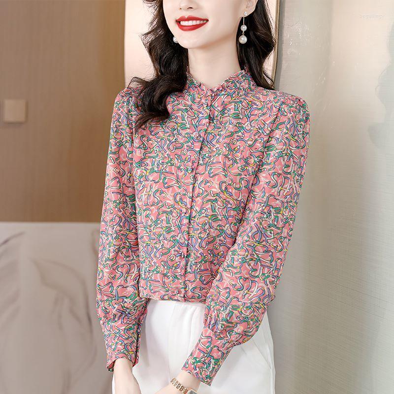 Women's Blouses Elegant Floral Printing Satin Silk Shirts 2023 Spring Summer Long Sleeve Women Female Clothing Fashion Tops E211, Fower
Women's Blouses Elegant Floral Printing Satin Silk Shirts 2023 Spring Summer Long Sleeve Women Female Clothing Fashion Tops E211, Fower