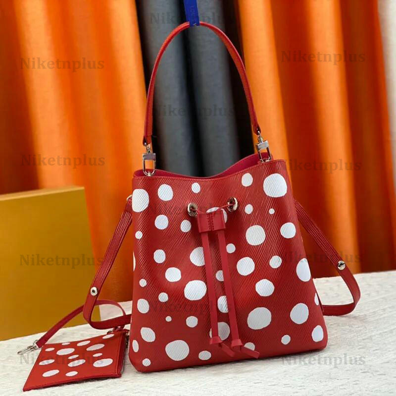 Women's Designer Yayoi Kusama Drawstring Bag YK Neonoe MM Handbag M21753 Infinity Dots Embossed Monograms Pattern Neo Noe Bucket Bag With Pumpkin Charm, #2
Women's Designer Yayoi Kusama Drawstring Bag YK Neonoe MM Handbag M21753 Infinity Dots Embossed Monograms Pattern Neo Noe Bucket Bag With Pumpkin Charm, #2