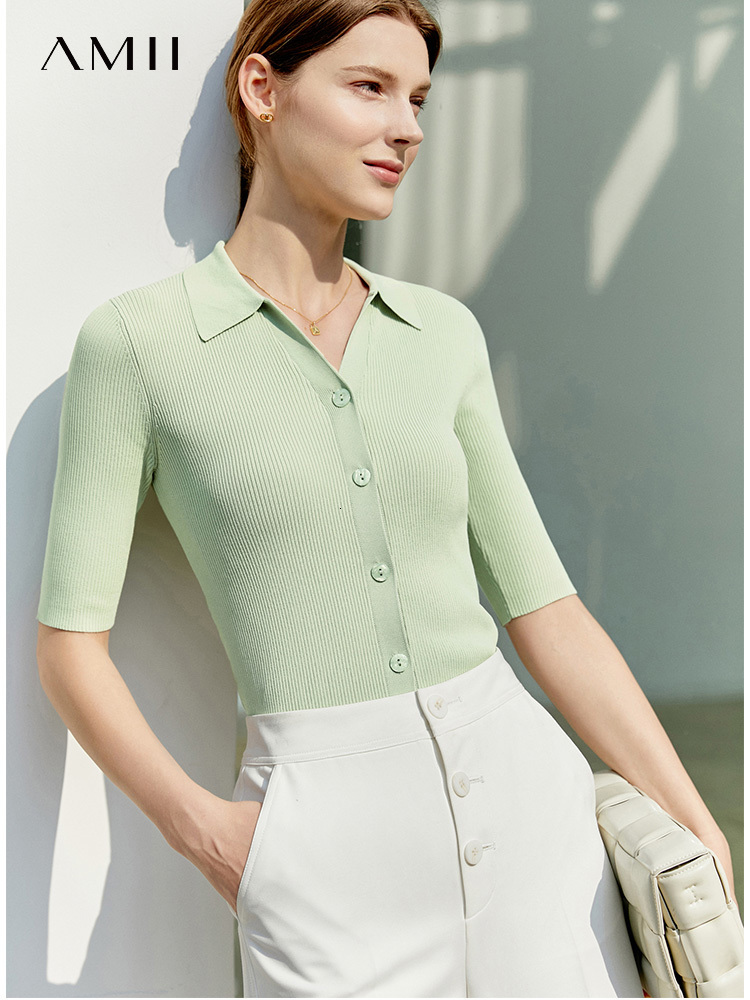 Women's T-Shirt Amii Minimalist Summer Tshirts For Women Fashion Polo Slim Casual knit T Shirt Short Sleeve Solid Tops Female Clothing 12240621 230419, Pink
Women's T-Shirt Amii Minimalist Summer Tshirts For Women Fashion Polo Slim Casual knit T Shirt Short Sleeve Solid Tops Female Clothing 12240621 230419, Pink