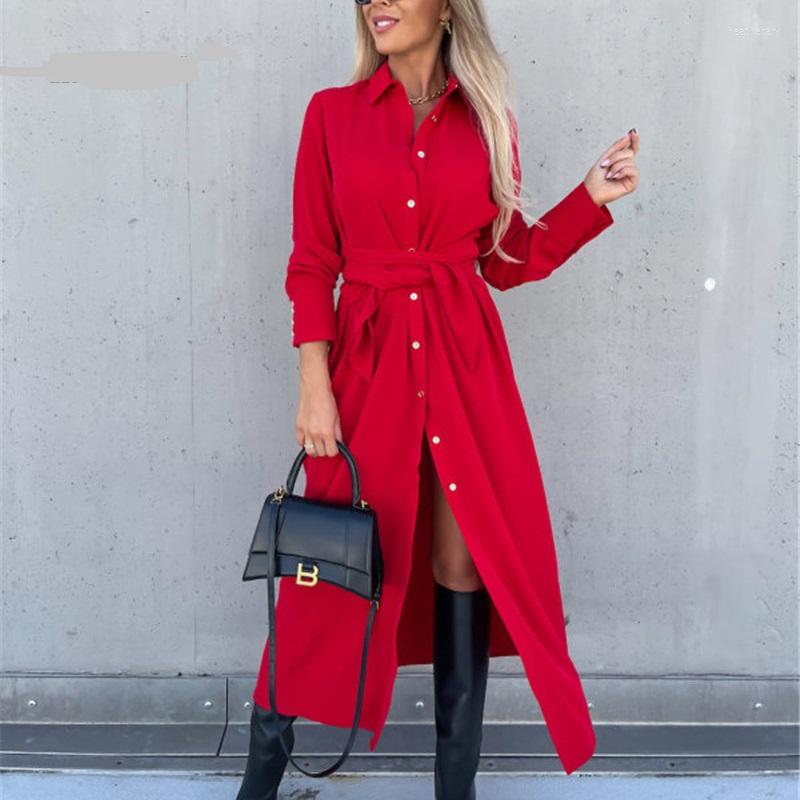 Casual Dresses Solid Color Women Commute Dress Fashion Autumn Winter Button Lace-up Maxi Cardigan Elegant Slim Lapel Office, Khaki
Casual Dresses Solid Color Women Commute Dress Fashion Autumn Winter Button Lace-up Maxi Cardigan Elegant Slim Lapel Office, Khaki