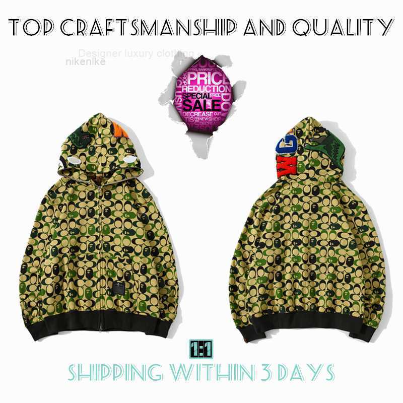 Top Craftsmanship Mens Hoodies Apes Hoodie Designer Jacket Shark Pullover Tiger Full Zip Color Harajuku Sweatshirt Fashion Cobranding Camouflage Hoodyskk73h MS2, No.8
Top Craftsmanship Mens Hoodies Apes Hoodie Designer Jacket Shark Pullover Tiger Full Zip Color Harajuku Sweatshirt Fashion Cobranding Camouflage Hoodyskk73h MS2, No.8