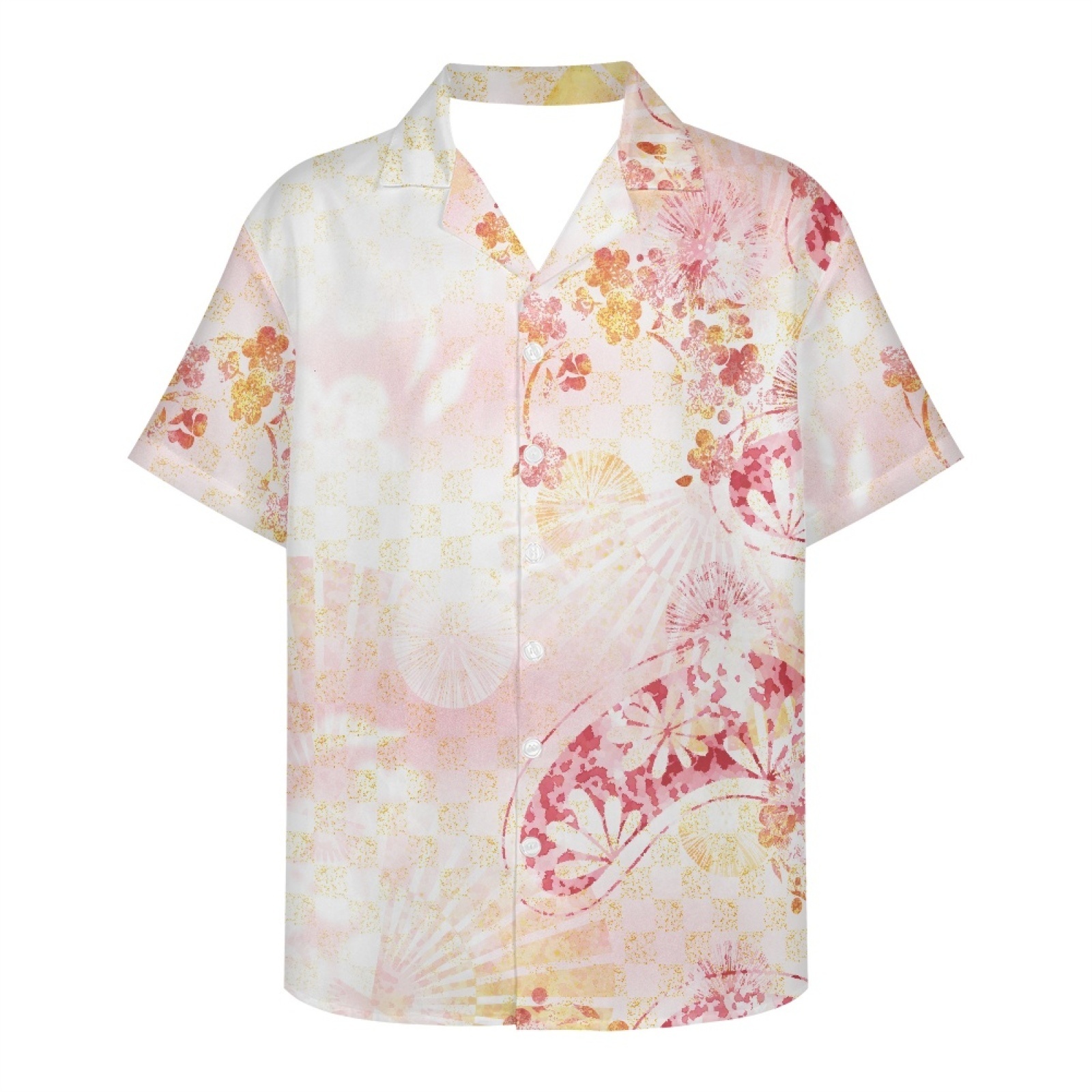 Men's Casual Shirts Japanese Animation Style Clothes Cherry Blossom Shirt For Pographing Summer Hawaiian Shirt for Men Beach Oversized Funny 2304
