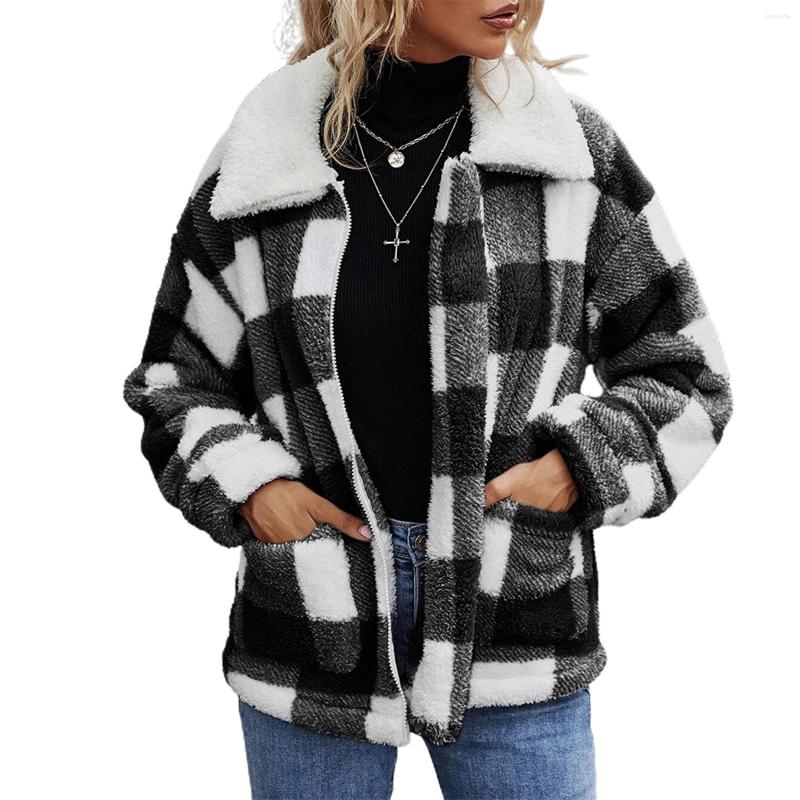 Women' Jackets IMCUTE Women Winter Plush Plaid Jacket Fashion Casual Turn Down Collar Long Coat Single Breasted Thick Warm Lady Streetwear, Auburn
Women' Jackets IMCUTE Women Winter Plush Plaid Jacket Fashion Casual Turn Down Collar Long Coat Single Breasted Thick Warm Lady Streetwear, Auburn