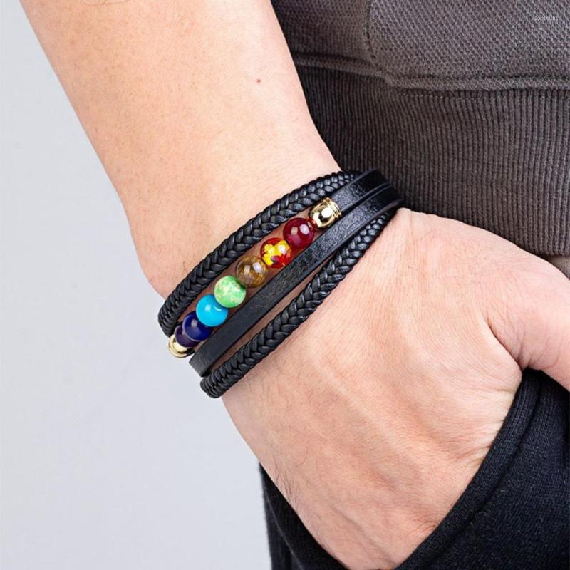 Charm Bracelets Natural Stone Leather Men Handmade Braided Women Colorful Reiki Healing Beaded Bracelet Party Jewelry For
Charm Bracelets Natural Stone Leather Men Handmade Braided Women Colorful Reiki Healing Beaded Bracelet Party Jewelry For