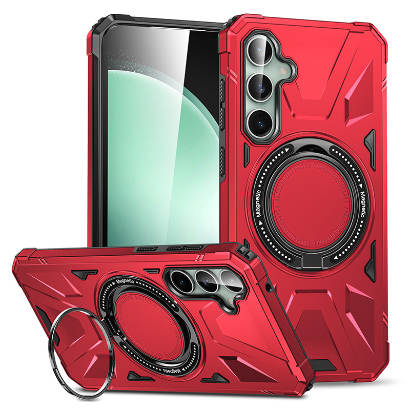 Magnetic Case with Ring Holder For Samsung Galaxy S24 S23 S25 Ultra Plus S23FE A54 A24 A34 A14 Car Mount Stand Armor Rugged Shockproof Full-body Prote