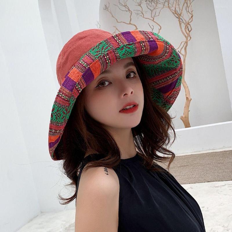 Wide Brim Hats Sun Hat Womens Protection Bucket Summer Beach Cap Foldable Double-Sided Retro Outdoor Travel Basin, Style2
Wide Brim Hats Sun Hat Womens Protection Bucket Summer Beach Cap Foldable Double-Sided Retro Outdoor Travel Basin, Style2