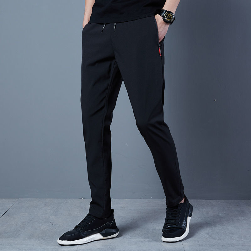 Men's Pants Summer Men's Casual Pants Ice Silk Thin Sports Pants Men's Elastic Straight Trousers Breathable Quick-drying Pants 230420