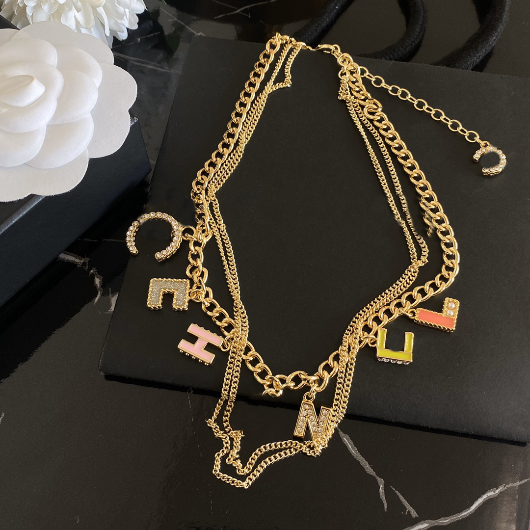18K Gold Plated Brass Copper Necklace Fashion Women Letter Designer Necklaces Choker Pendant Chain Crystal Imitation Pearl Wedding Jewelry Accessories B283
18K Gold Plated Brass Copper Necklace Fashion Women Letter Designer Necklaces Choker Pendant Chain Crystal Imitation Pearl Wedding Jewelry Accessories B283