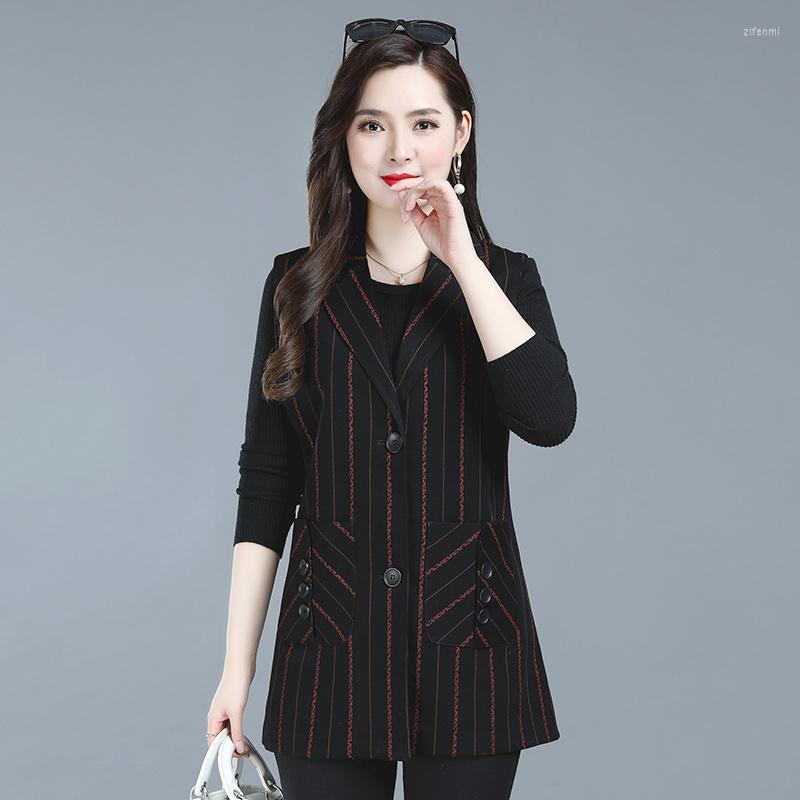 Women's Vests #0759 Spring Long Vest Coat Women Blazer Sleeveless Jacket Vertrical Striped Waistcoat Slim Outerwear Office Female, Gray striped
Women's Vests #0759 Spring Long Vest Coat Women Blazer Sleeveless Jacket Vertrical Striped Waistcoat Slim Outerwear Office Female, Gray striped