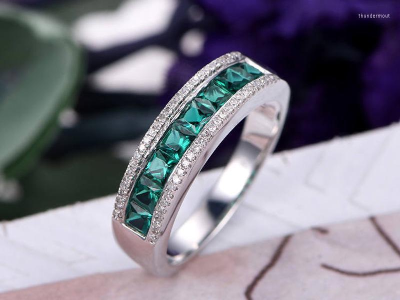 Cluster Rings YaYI Fine Jewelry Princess Cut Green Natural Gemstones Emerald Zircon Silver Color Engagement Wedding Party
Cluster Rings YaYI Fine Jewelry Princess Cut Green Natural Gemstones Emerald Zircon Silver Color Engagement Wedding Party