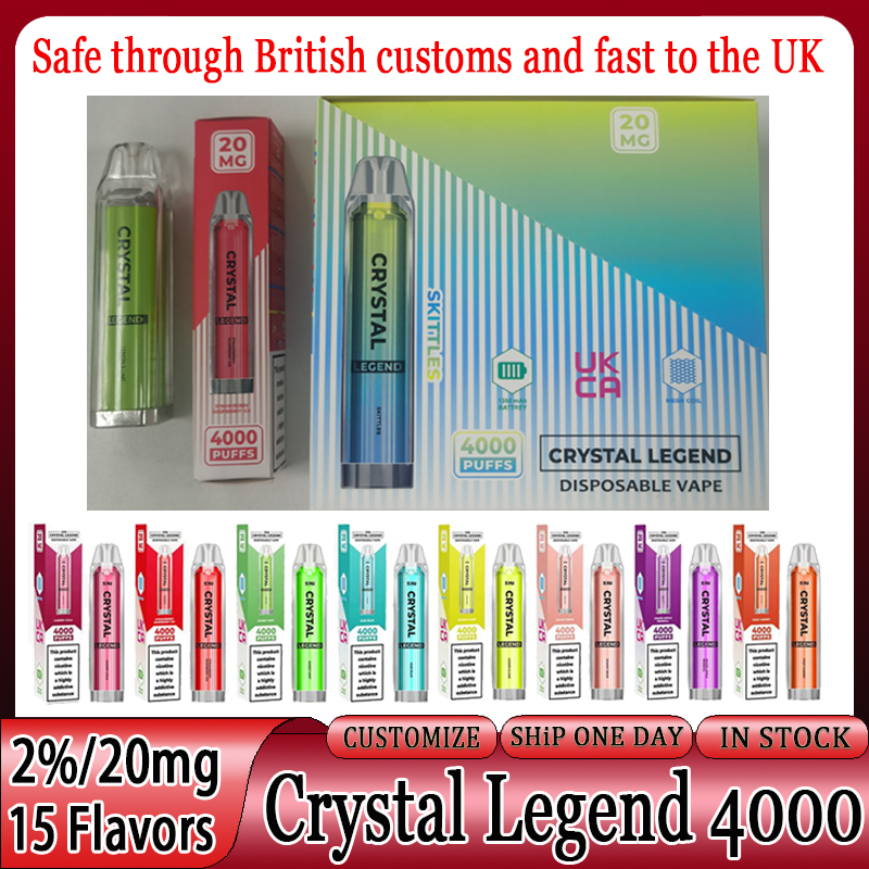 Crystal Legend 4000 Puffs Disposable Vapes Crystal Bars Vape Puff 4000 2% E cigarettes Big One 1350mAh Battery Capacity 12ml With Extra Vape Pen VS lost mary Pro 600
Crystal Legend 4000 Puffs Disposable Vapes Crystal Bars Vape Puff 4000 2% E cigarettes Big One 1350mAh Battery Capacity 12ml With Extra Vape Pen VS lost mary Pro 600