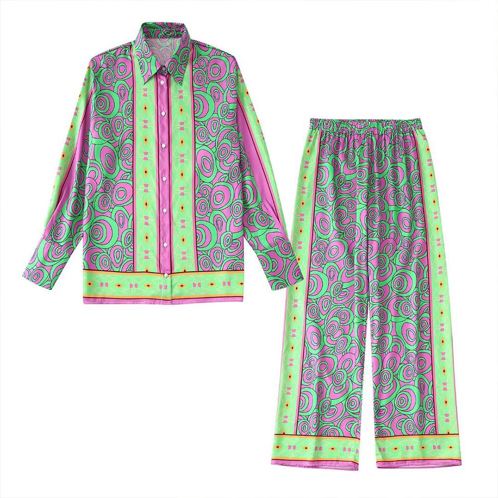 Pants Women' 2022 Summer New Casual Printed Shirts Loose Long Sleeves Chic Elegant Fashion Female Top + Elastic High Waist Pants Set, As shown
Pants Women' 2022 Summer New Casual Printed Shirts Loose Long Sleeves Chic Elegant Fashion Female Top + Elastic High Waist Pants Set, As shown