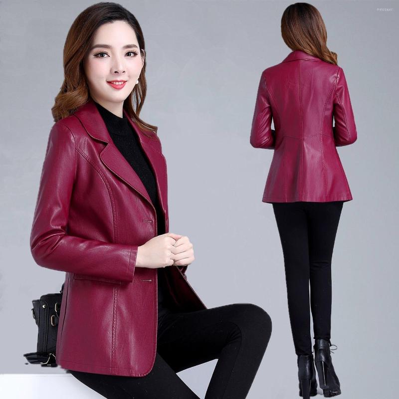 Women's Jackets Spring Fall Casual Office Lady Women Pu Leather Coats And Womens Slim 5xl 6xl Purple Red Black Suit Collar Blazer Coat
Women's Jackets Spring Fall Casual Office Lady Women Pu Leather Coats And Womens Slim 5xl 6xl Purple Red Black Suit Collar Blazer Coat