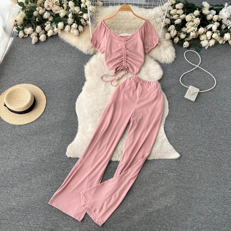 Women's Two Piece Pants Women Pieces Casual Fashion Sets Elegant Summer Drawtring Chic Tshirt Crop Top And Sweet High Waist Wide Leg Pant, Black
Women's Two Piece Pants Women Pieces Casual Fashion Sets Elegant Summer Drawtring Chic Tshirt Crop Top And Sweet High Waist Wide Leg Pant, Black