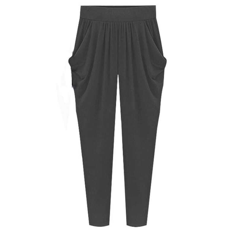 Women's Pants s Large Size 8XL 140kg Women Harem High Elastic Waist Pleated Trousers Pockets Thin Slim Ladies Ankle Length Loose 230419