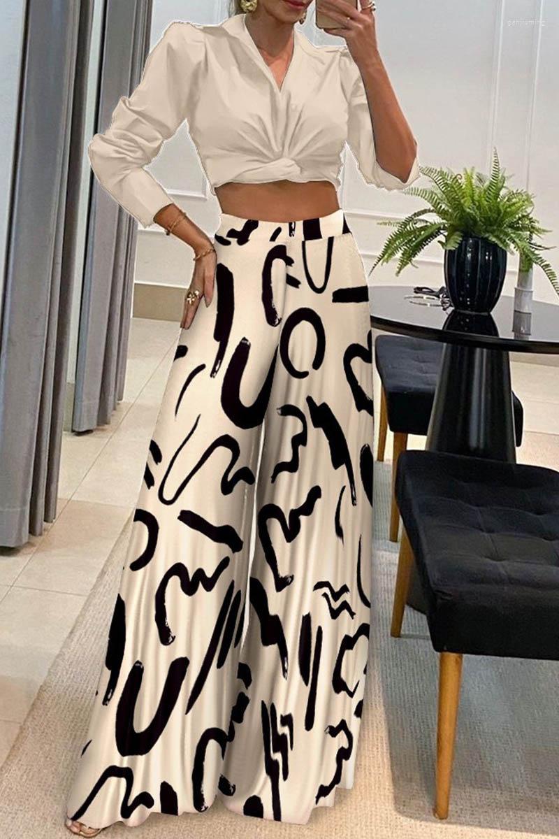 Women' Two Piece Pants Women Spring Summer 2pcs Clothes Set Long Sleeve V Neck T Shirt Top High Waist Wide Leg Loose Full Length
Women' Two Piece Pants Women Spring Summer 2pcs Clothes Set Long Sleeve V Neck T Shirt Top High Waist Wide Leg Loose Full Length