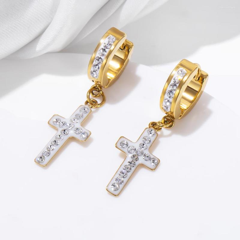 Dangle Earrings ESSFF Titanium/Stainless Steel Fashion CZ Women Punk Cross Drop For Party Trend Jewelry Hoops Cool Gift
Dangle Earrings ESSFF Titanium/Stainless Steel Fashion CZ Women Punk Cross Drop For Party Trend Jewelry Hoops Cool Gift