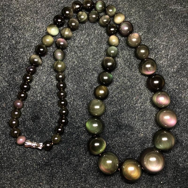 Pendant Necklaces Colored Obsidian Beaded Necklace Women Healing Gemstone Jewelry Genuine Natural Rainbow Eye Chokers
Pendant Necklaces Colored Obsidian Beaded Necklace Women Healing Gemstone Jewelry Genuine Natural Rainbow Eye Chokers