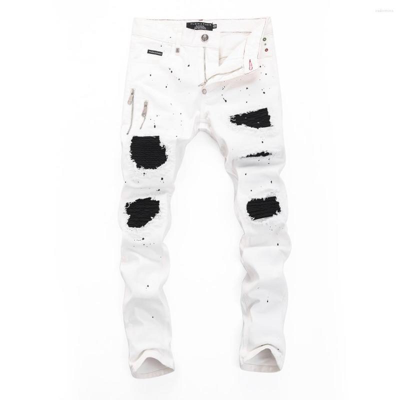 Men's Jeans PLEINXPLEIN Original Design White Mens Slim Denim Trousers Skulls Straight Elastic Stretch Pants For Men Party, White 8360
Men's Jeans PLEINXPLEIN Original Design White Mens Slim Denim Trousers Skulls Straight Elastic Stretch Pants For Men Party, White 8360