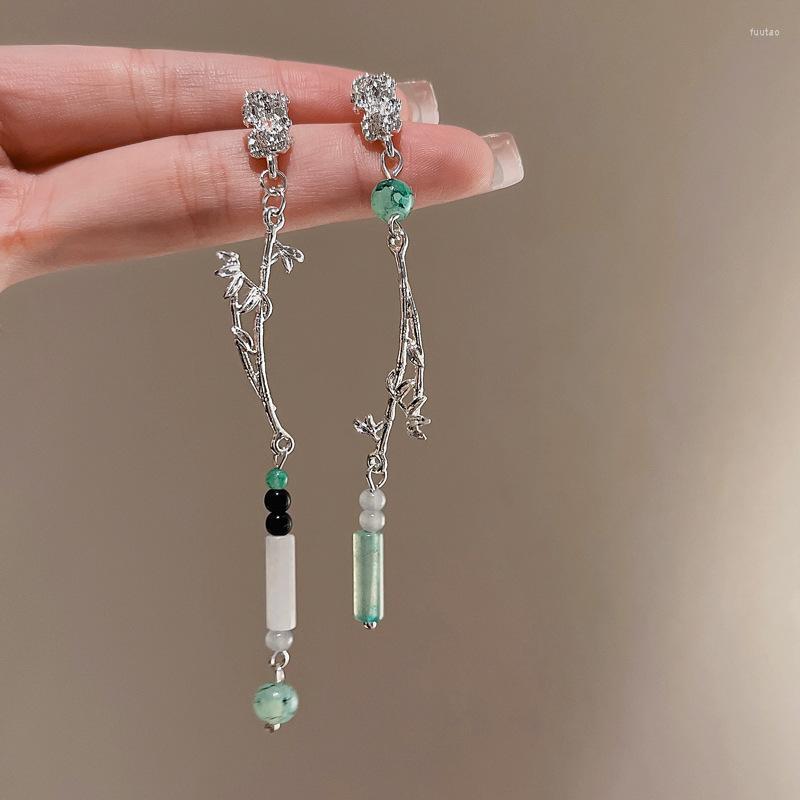 Dangle Earrings Asymmetrical Geometric Bamboo Leaf Round Bead National Tide Temperament High-grade Sensitive
Dangle Earrings Asymmetrical Geometric Bamboo Leaf Round Bead National Tide Temperament High-grade Sensitive