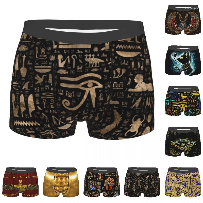 

Underpants Ancient Egyptian Hieroglyphs Underwear Men Sexy Printed Customized Egypt Art Boxer Shorts Panties