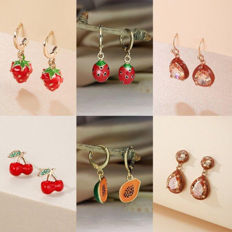 Dangle Earrings & Chandelier Korean Lovely Fruit Creative Funny Crystal Avocado Strawberry Cherry Scarabs Cute Earring Ear Jewelry Personali
Dangle Earrings & Chandelier Korean Lovely Fruit Creative Funny Crystal Avocado Strawberry Cherry Scarabs Cute Earring Ear Jewelry Personali
