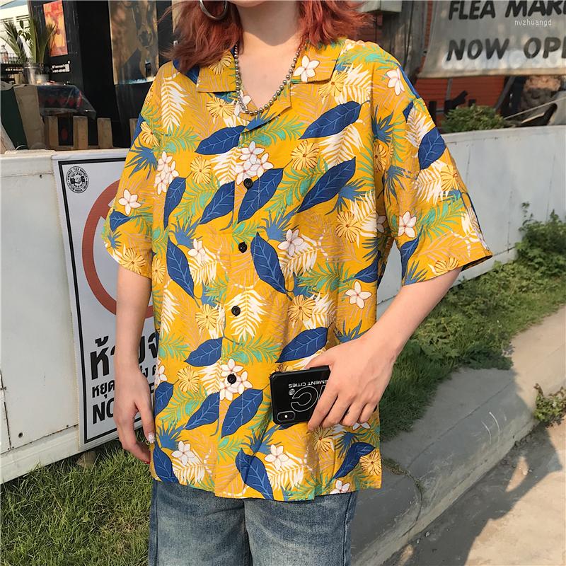 Women's Blouses Summer Korean Harajuku Style Retro Hawaiian Print Loose Short-sleeved Shirt Women, Yellow
Women's Blouses Summer Korean Harajuku Style Retro Hawaiian Print Loose Short-sleeved Shirt Women, Yellow