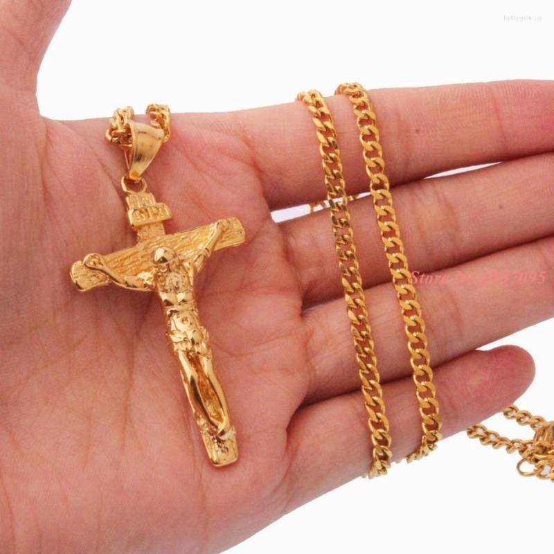 Pendant Necklaces INRI Jesus Piece Trendy Punk Vintage Cross Gift Men Silver Gold Color Stainless Steel Necklace High Quality
Pendant Necklaces INRI Jesus Piece Trendy Punk Vintage Cross Gift Men Silver Gold Color Stainless Steel Necklace High Quality
