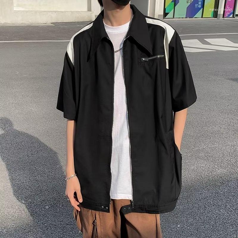 Men's Casual Shirts Summer Thin Zipper Shirt Men Fashion Black Mens Streetwear Loose Short Sleeve Ice Silk -2XL
Men's Casual Shirts Summer Thin Zipper Shirt Men Fashion Black Mens Streetwear Loose Short Sleeve Ice Silk -2XL