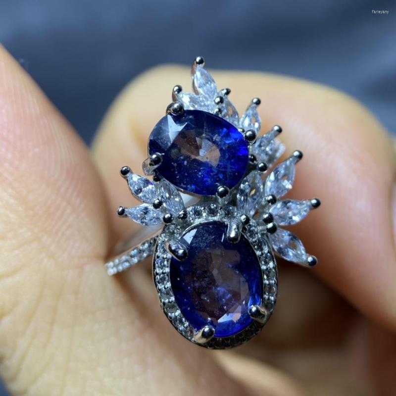 Cluster Rings Jewellery Joyas Feminina Gemstones Natural Sapphire Double Grained Oversized S925 Silver Setting Finger Loops Gift
Cluster Rings Jewellery Joyas Feminina Gemstones Natural Sapphire Double Grained Oversized S925 Silver Setting Finger Loops Gift