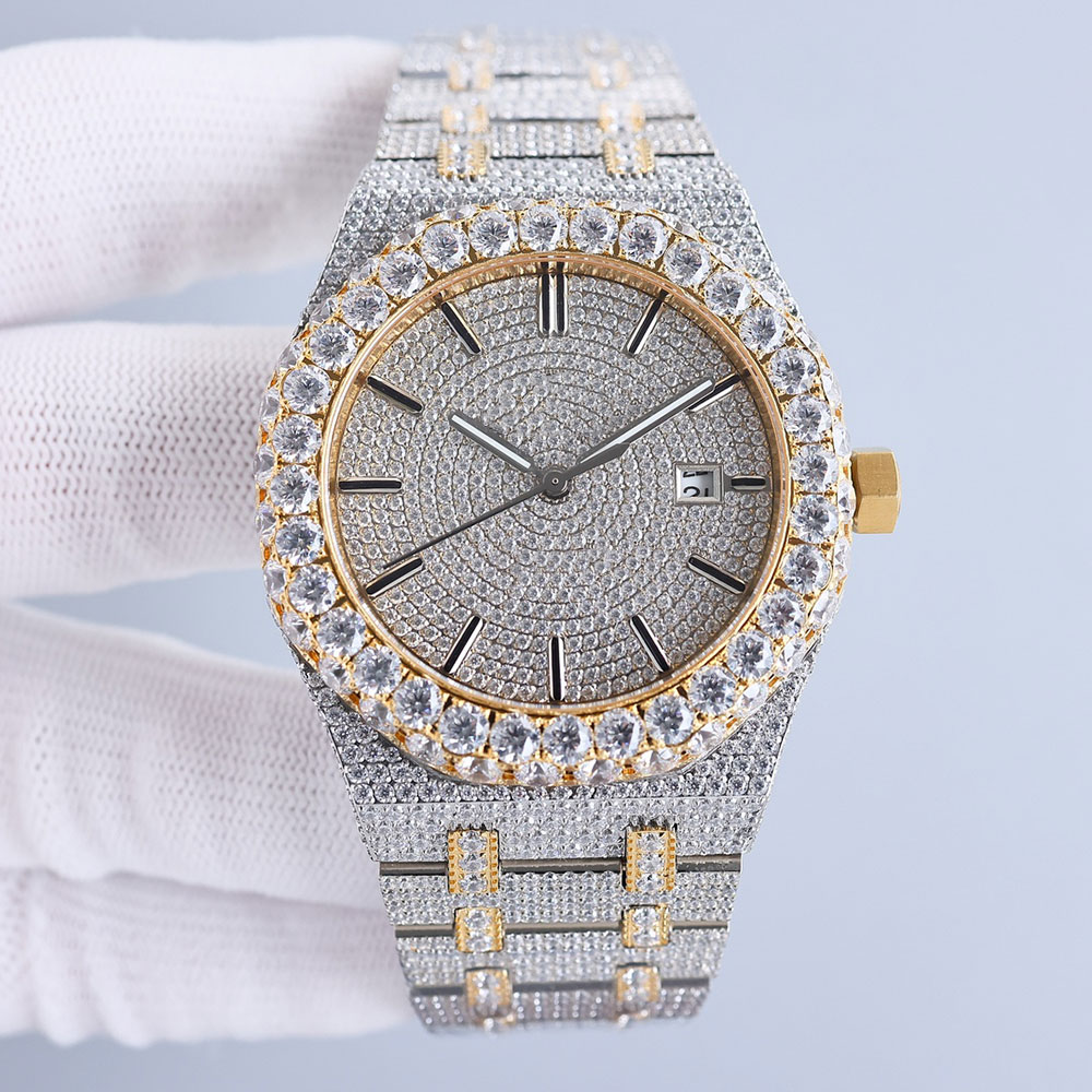 Handmade Diamonds Watch Mens Automatic Mechanical Watches 42mm With Diamond-studded Steel 904L Sapphire Women Wristwatches Montre de Luxe, Colour 17
Handmade Diamonds Watch Mens Automatic Mechanical Watches 42mm With Diamond-studded Steel 904L Sapphire Women Wristwatches Montre de Luxe, Colour 17