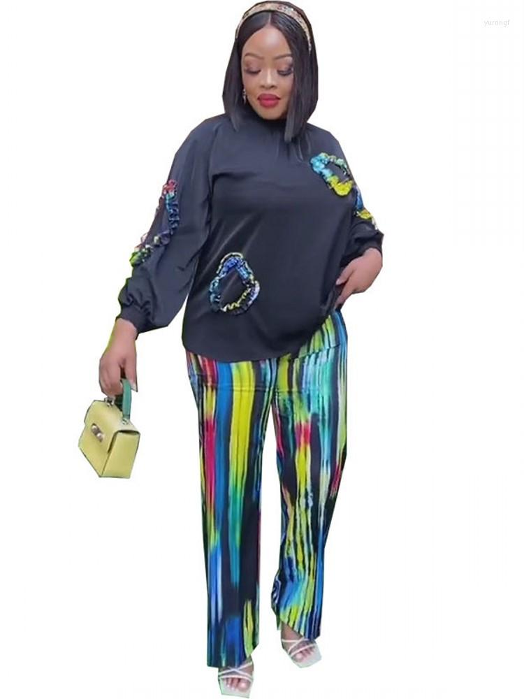 Women's Two Piece Pants 2 Set Women Elegant Casual Outfits Africa 2023 Printed Shirt And Suit Fashion Lady Party Matching Sets, Black
Women's Two Piece Pants 2 Set Women Elegant Casual Outfits Africa 2023 Printed Shirt And Suit Fashion Lady Party Matching Sets, Black