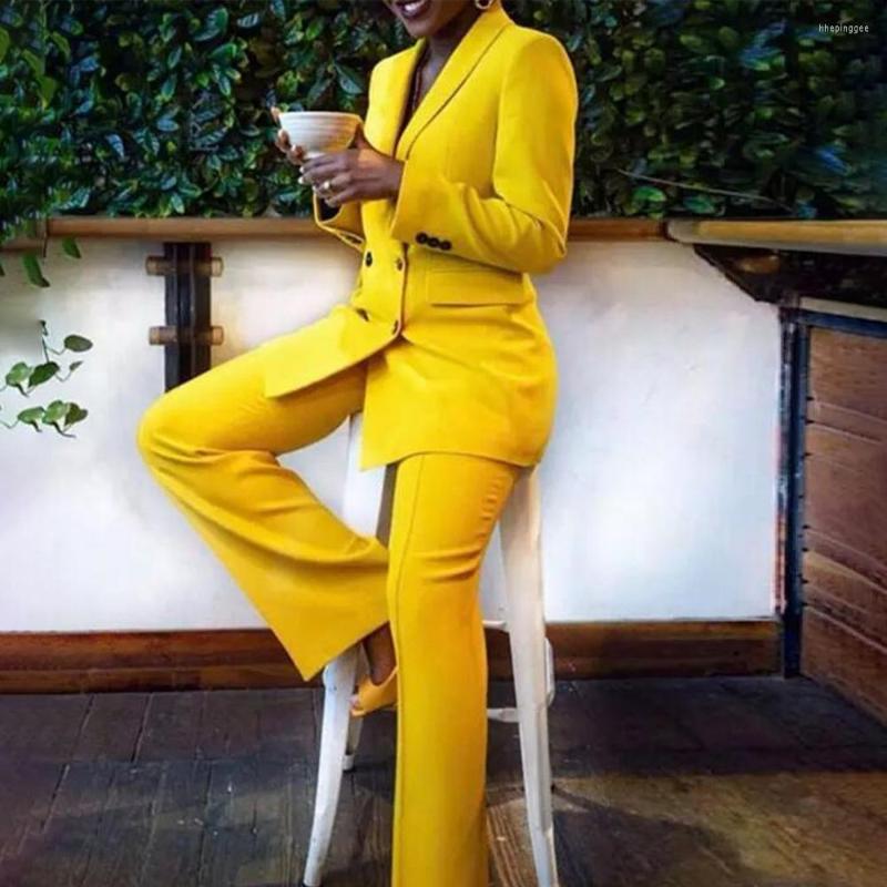 Women's Two Piece Pants Yellow Women Suits 2 Pcs Set Shawl Neck Duble Breasted Office Ladies Business Fashion Jacket Formal Female Blazer, Photo color
Women's Two Piece Pants Yellow Women Suits 2 Pcs Set Shawl Neck Duble Breasted Office Ladies Business Fashion Jacket Formal Female Blazer, Photo color
