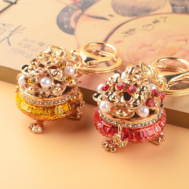 Keychains Cornucopia Keychain Ingot Chinese Style Lucky Pendant Creative Imitation Pearls Rhinestones Key With Great Wealth
Keychains Cornucopia Keychain Ingot Chinese Style Lucky Pendant Creative Imitation Pearls Rhinestones Key With Great Wealth