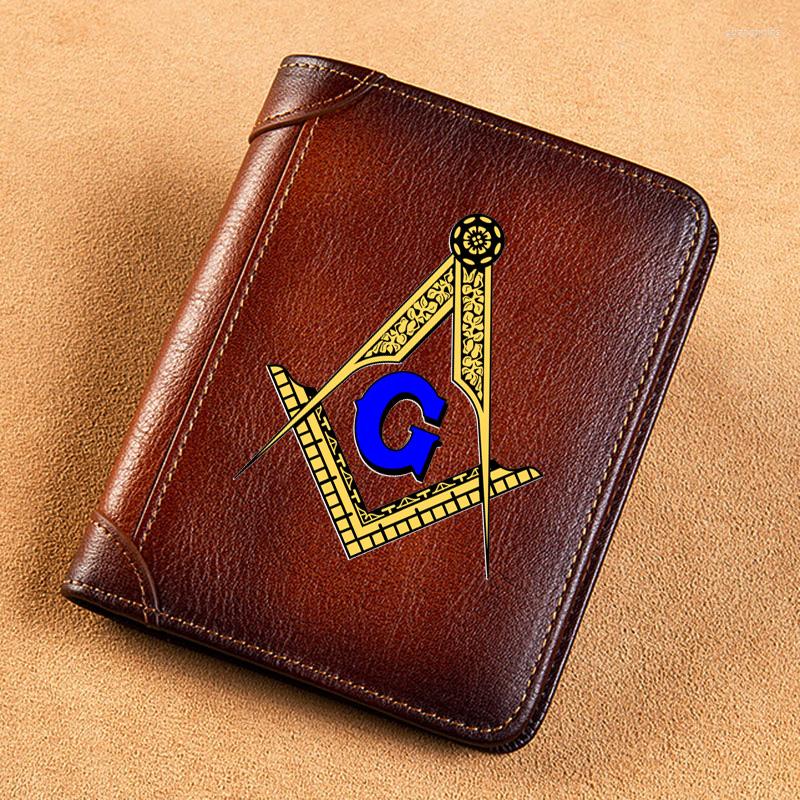 Wallets High Quality Genuine Leather Wallet Freemason Symbol Printing Standard Purse BK064, Yellowish brown
Wallets High Quality Genuine Leather Wallet Freemason Symbol Printing Standard Purse BK064, Yellowish brown