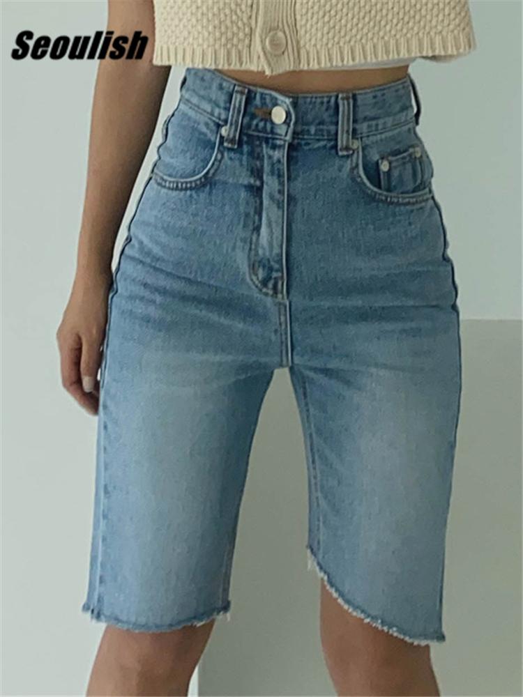 Jeans Seoulish Summer Casual Hot Jeans Shorts for Women High Waist Female Blue Denim Shorts Jeans Half Pants Femme 2022 Streetwear
Jeans Seoulish Summer Casual Hot Jeans Shorts for Women High Waist Female Blue Denim Shorts Jeans Half Pants Femme 2022 Streetwear
