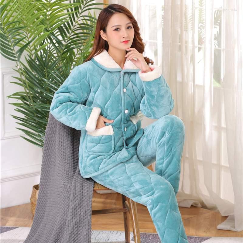 Women's Sleepwear Winter Coral Velvet Pajamas Sets For Women Suit Pajama Soft Clothing Pyjama Nightwear Homewear Clothes, Thin pajams