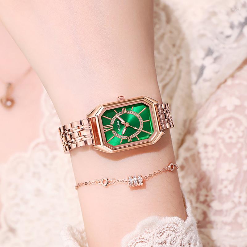 Wristwatches Women Watches Fashion Square Ladies Quartz Watch Bracelet Set Green Dial Simple Rose Gold Steel Female Luxury, G-a1
Wristwatches Women Watches Fashion Square Ladies Quartz Watch Bracelet Set Green Dial Simple Rose Gold Steel Female Luxury, G-a1