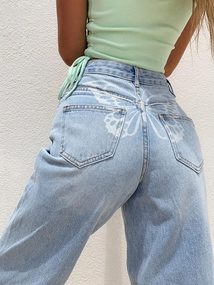 Jeans Tossy New 90s Aesthetics Butterfly Print Straight Jeans Y2k High Waist Denim WideLeg Pants For Women Casual Streetwear 2021, Blue
Jeans Tossy New 90s Aesthetics Butterfly Print Straight Jeans Y2k High Waist Denim WideLeg Pants For Women Casual Streetwear 2021, Blue