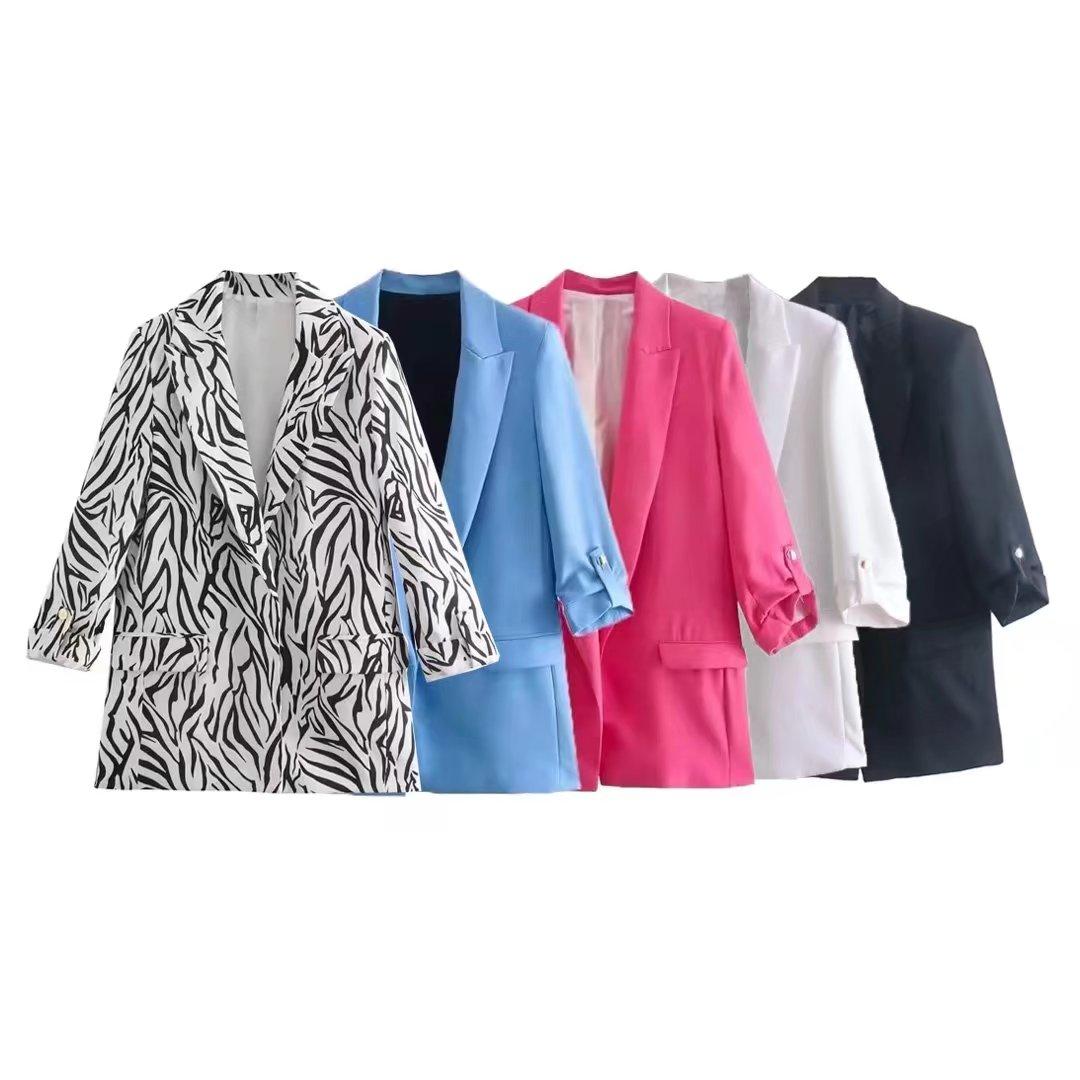 Pants WXWT 2022 Women Fashion Open Blazer TurnDown Collar Rollable Sleeves Office Lady Jacket Coat Female Autumn Tops XX8797, Black and white
Pants WXWT 2022 Women Fashion Open Blazer TurnDown Collar Rollable Sleeves Office Lady Jacket Coat Female Autumn Tops XX8797, Black and white