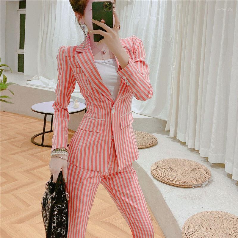 Women' Two Piece Pants Autumn Spring Fashion Temperament Striped OL Suits Jacket High Waist Women' Pieces Sets, Pink
Women' Two Piece Pants Autumn Spring Fashion Temperament Striped OL Suits Jacket High Waist Women' Pieces Sets, Pink