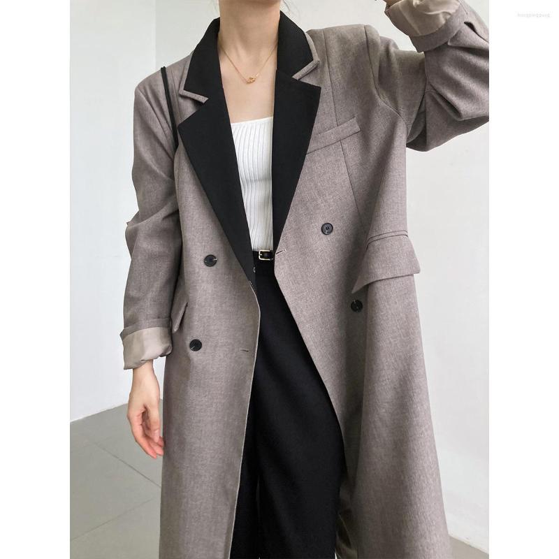 Women's Suits Spring Fashion Women Long Coat Blazer & Blazers Contrast Color Full Sleeves Lady Coats Grey
Women's Suits Spring Fashion Women Long Coat Blazer & Blazers Contrast Color Full Sleeves Lady Coats Grey