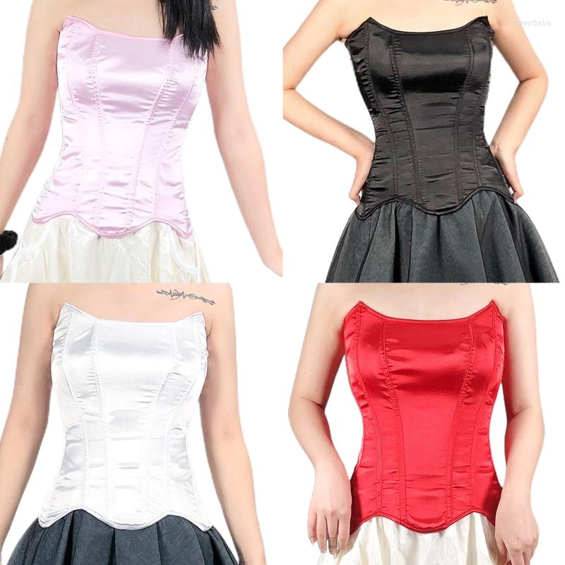 Belts 2XPC Women Satin Corset Overbust Straplesss Shapewear Bandage Breasted Boned Bustier, Black
Belts 2XPC Women Satin Corset Overbust Straplesss Shapewear Bandage Breasted Boned Bustier, Black