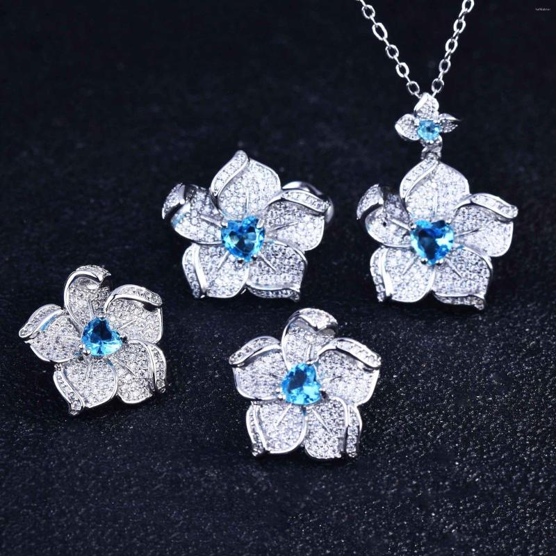 Necklace Earrings Set Luxury Silver Color Flower For Women Blue Stone Pendant Stud Earring Ring Sets Party Costume Jewelry 2023, Picture shown
Necklace Earrings Set Luxury Silver Color Flower For Women Blue Stone Pendant Stud Earring Ring Sets Party Costume Jewelry 2023, Picture shown